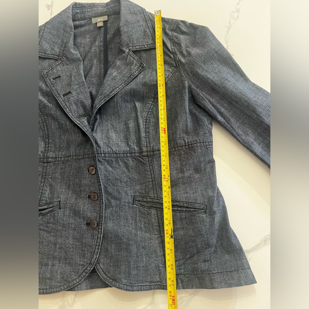 J.Jill Jacket and pants set  Blue 100% Cotton Denim Like size 14 great condition - Picture 6 of 14
